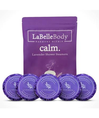 LABELLEBODY Lavender Shower Steamer Aromatherapy - Pack of 15 Shower Bath Bombs Lavender Essential Oil Stress Relief and Relaxation