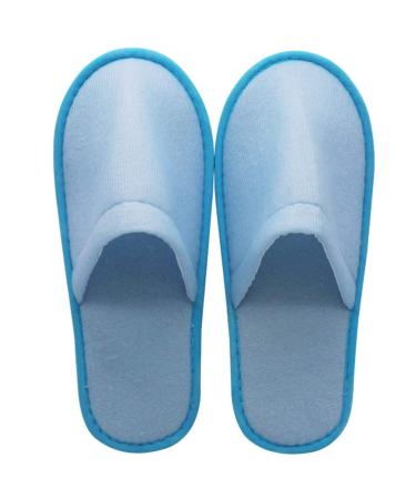 Uni-Wert 10 Pairs Disposable Slippers SPA Hotel Slippers Unisex Adult Disposable Slippers Terry Cloth Slippers 37/44 EU Blue