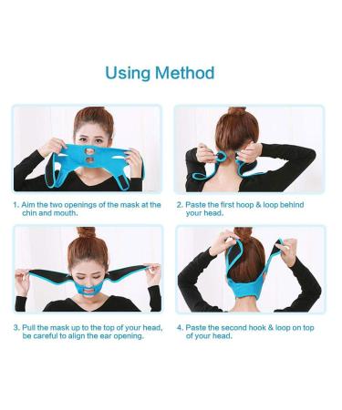 Face Slimming Mask | V-Shaped Face Lift Bandage for Double Chin Reduction | Beauty & Weight Loss (Blue) - Buy Online on GoSupps.com