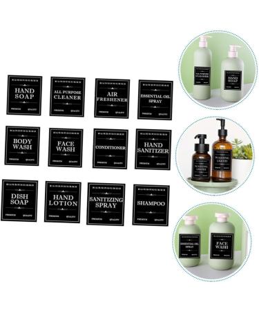 Beavorty 12 Sheets Dispensing Bottle Label Nail Sticker Waterproof Stickers Skincare Tag Self Adhesive Labels Stickers Bathroom Sticker Bathroom Labels Stickers Pvc Self-adhesive 8.00X7.00X0.10CM Black - Buy Online on GoSupps.com