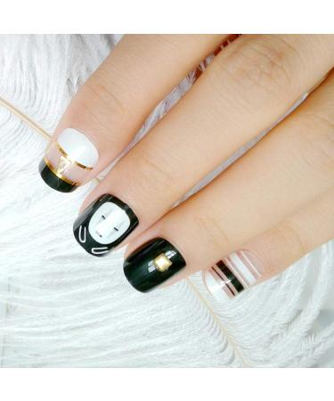 HUJL Artificial Fake Nails - Short Grimace Style | DIY Design Ladies Fingernails & Nail Tools | International Shipping - Buy Online on GoSupps.com