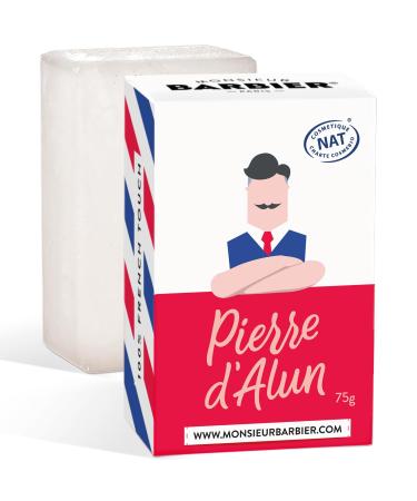 Alaunstein by Mr. Barbie 100% natural monoblock made in France cleaning soothing and zicalizing |Before shaving after shaving and deodorant