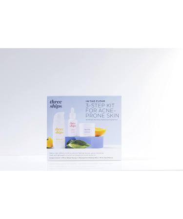 Three Ships In The Clear 3-Step Skin Care Kit for Blemish-Prone Skin - Salicylic Acid Cleanser Exfoliating Mask & Jojoba Oil Serum Featured on Dragons Den - Buy Online on GoSupps.com