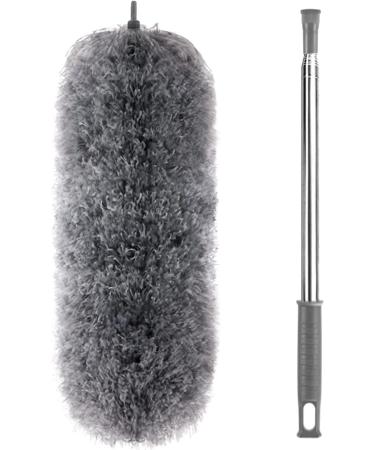 Extendable Microfiber Feather Duster - 100 inch Long Handle Dusting Tool for All-Round Home Cleaning - Gray - Buy Online on GoSupps.com