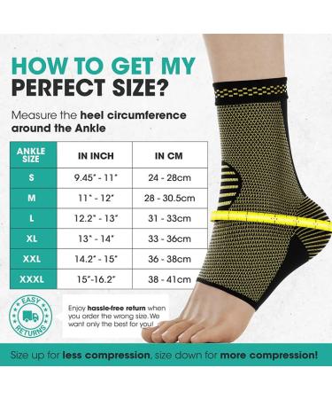 Modvel Foot & Ankle Brace Socks Compression Sleeve for Sprained Ankle Support & Arthritis Relief | Men & Women | Athletic Tendonitis & Torn Ligaments Large Copper - Buy Online on GoSupps.com