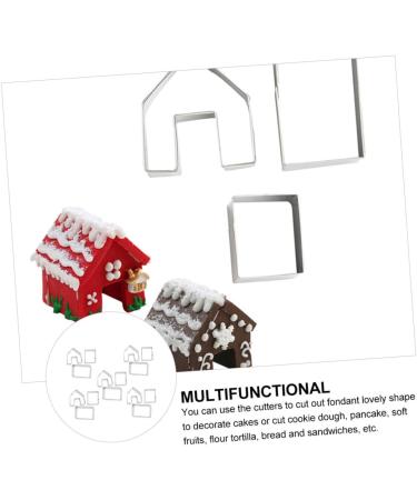 HOMSFOU 5 House Mold Christmas Pastry Mold Holiday Donut Gingerbread House Metal Fondant House Biscuit Sandwich Cutters Cake Stainless Steel Child Cookie 4.5X4CM Silver - Buy Online on GoSupps.com