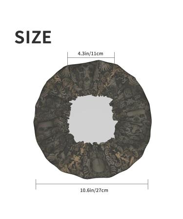 Gothic Skull Printed Waterproof Shower Cap for Women - Fits All Head Sizes & Hair Textures - Buy Online on GoSupps.com