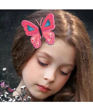 xbiez Vibrant Butterfly Hair Clip for Teens Girl Fashion Fabric Hairclip Side Bangs Bobby Pin Snap Clip Elegant Hair Ornament Red - Buy Online on GoSupps.com