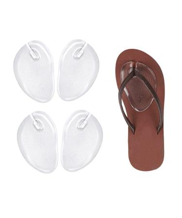 QUUPY 2Pair Silicone Gel Thong Sandal Cushions Pad Toe Protectors Flip Flop Thong Sandals Non-Slip Forefoot Cushion Inserts