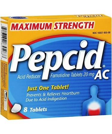 Pepcid AC Maximum Strength Tablets 8-Count x 2 - Fast-Acting Relief for Heartburn and Acid Indigestion - Buy Online on GoSupps.com