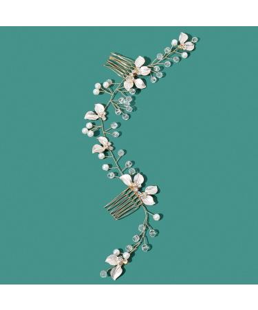 Women's Crystal Flower Comb Side Combs Bridal Hair Accessories Comb Hair Accessories Side Comb Hair Accessories Bridal Headwear for Girls Women Wedding Birthday Party Prom Rose Gold - Buy Online on GoSupps.com