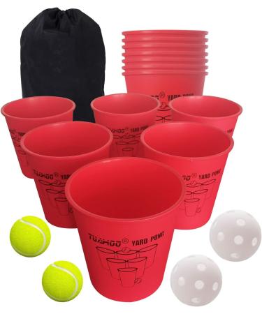 Tuahoo Yard Pong - Giant Outdoor Toss Game for Families, Tailgate, Beach, Camping - Includes Buckets and Balls - Fun Lawn and Backyard Game - Buy Online on GoSupps.com