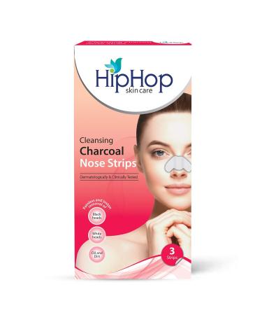 Hip_Hop Cleansing Charcoal Nose Strips for Women - Blackhead Remover & Pore Cleanser (3 Strips)