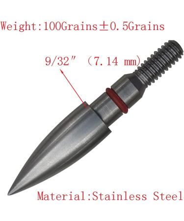Stainless Steel Archery Field Points 9/32-100grains - 12 Pack Screw-in Field Tips - Buy Online on GoSupps.com