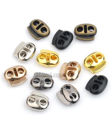 Hole Cord Lock Stopper spring buckle Cord Locks Toggles DIY 30pcs/lot Oval Metal Alloy Stoppers Toggle Cord Locks Drawstring Two Hole For 4mm Bungee(Gold) 14mmx17mm Gold - Buy Online on GoSupps.com