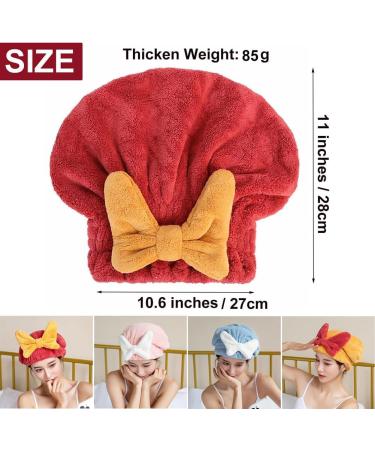 Super Absorbent Microfiber Hair Towel Wrap | Reduce Frizz & Dry Hair Fast | Bow Tie Design for Wet Hair - Buy Online on GoSupps.com