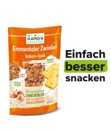Buy Dr. Karg s Wholemeal Snack Emmental Onion - Crispy Vegetarian Snack 100% Whole Grain Additive-Free 10x110g | International Shipping - Buy Online on GoSupps.com