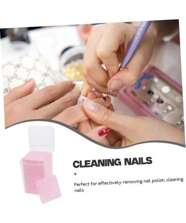 FRCOLOR 2 Boxes Nail Wipes Cleaning Wipes Gel Nail Polish Travel Wipes Dip Polish Remover Nail Remover Finger Nail Polish Remover Gel Polish Remover for Nails Glue Wipes Cotton 4.80X4.80X0.10CM Pink - Buy Online on GoSupps.com