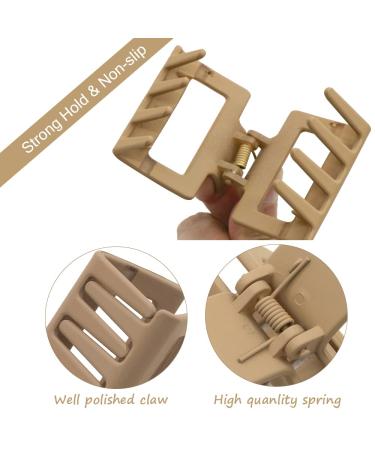 4Pcs Neutral Matte Hair Claw Clips Set for Thick Hair - Small Square & Banana Clips Hair Accessories for Women - Buy Online on GoSupps.com
