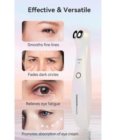 TOUCHBeauty EMS Eye Massager Anti-Wrinkle Eye Massage with Heated and Vibration Anti-Ageing Massager Rechargeable 2 Massage Modes for Eye Bags Dark Circles Swelling AG-1883 (White) White-2 - Buy Online on GoSupps.com