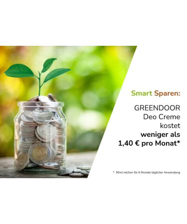 Greenendoor Men's Natural Deodorant Cream 50ml - 6 Months Odor Protection Vegan & Aluminum-Free - Buy Online on GoSupps.com