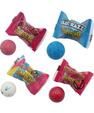 Mixed Jawbreaker Zed Candy Strawberry Cherry Tropical Raspberry Flavoured Candy with Gum Sweets - Individually wrapped (250g) - Buy Online on GoSupps.com