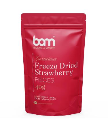 BAM Freeze-dried strawberries, 40 g, natural fruits, perfect desserts, rich taste