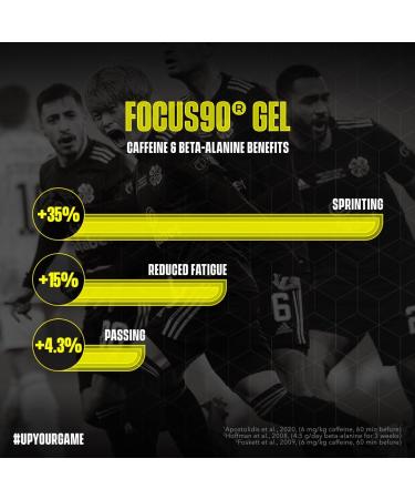 Focus90 Lemon Caffeine Energy Gels (12 x 70g) - 200mg Caffeine Per Serving Quick Release Pre-Workout Gel by Soccer Supplement Informed Sport Tested - Buy Online on GoSupps.com