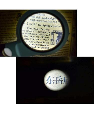 Portable Magnifier Handheld 11 LED Lights 5 Times 20 Times Double high-Level Magnifier Newspaper Full of Stars - Buy Online on GoSupps.com