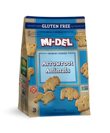 Mi-Del Gluten Free Animal Crackers - Non GMO Certified, 0g Trans Fat Gluten Free Cookies (Pack of 1) Gluten Free Arrowroot Animals 8 Ounce (Pack of 1)