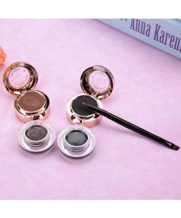 2 in 1 Waterproof Eyebrow Pencil & Eyeliner - Durable Smoky Eyes Makeup Tool - Brown & Black - Buy Online on GoSupps.com