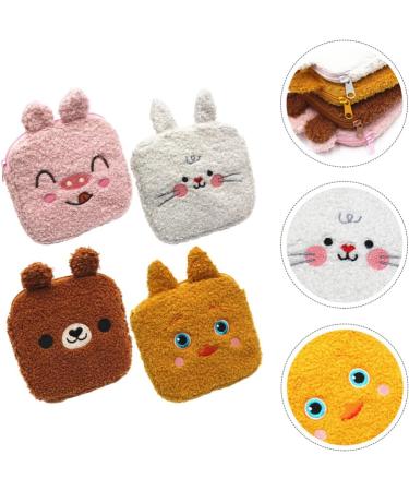 Plush Menstrual Pad Bag - 4pcs Sanitary Paper Pouches, Zipper Coin Purse and Makeup Bag for Women/Girls - Buy Online on GoSupps.com