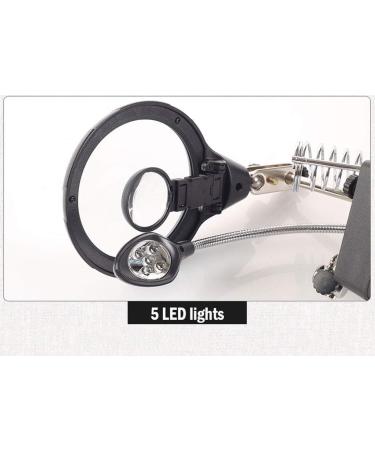 Glass with 5 Bright LED - Desktop Magnifier 2.5/7.5 / 10x HD Lighting for Reading Books Pages Magazines Newspapers and Map Magnifiers Made in China - Buy Online on GoSupps.com