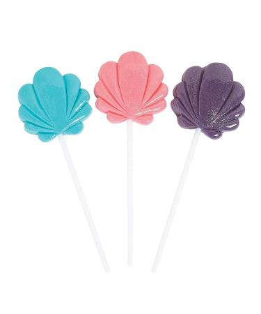 Mermaid Party Seashell Shaped Suckers (individually wrapped set of 12) Under the Sea Party Supplies