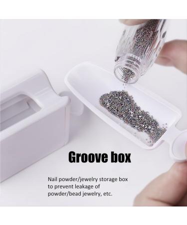 BOKIOESDE Nail Dip Container with Funnel Dipping Powder Holder Glitters Rhinestones Collecting Storage Box Manicure Pedicure - Buy Online on GoSupps.com