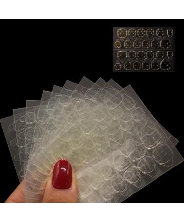 Tsathoggua 15 Sheets (360pcs) Double-Sided Nail Adhesive Stickers Waterproof Breathable Nail Jelly Glue Tabs Fake Nail Tips Super Sticky Fake Nail Glue Stickers Adhesive Tabs For Diy Manicure