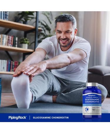 Piping Rock Glucosamine Chondroitin MSM and Turmeric | 180 Capsules | Complex Supplement | Advanced Double Strength Formula | Non-GMO Gluten Free - Buy Online on GoSupps.com
