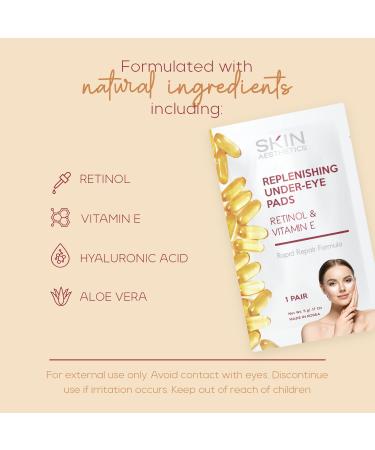 Retinol & Vitamin E Under Eye Patches - Anti-Aging Wrinkle Reducing Cruelty-Free Korean Skin Care - 5 Pairs for All Skin Types - Buy Online on GoSupps.com