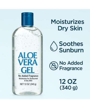 Cooling Unscented Aloe Vera Moisturizing Gel Hydrating Skin Soother for Sunburn Dry or Irritated Skin Formulated with Pure Aloe Leaf Juice 12 oz - Buy Online on GoSupps.com