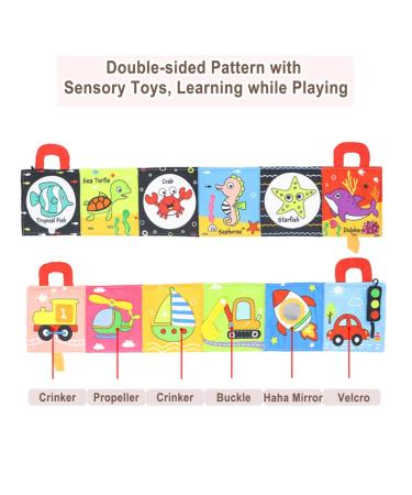 Vocheer Baby Soft Cloth Book Sensory Toy | Infant Tummy Time Mat for 0-12 Months | Dolphin Design - Buy Online on GoSupps.com