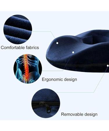 Hemorrhoid Pillow Wheelchair Cushions Premium Memory Foam Washable Donut Seat Cushion for Tailbone Pain Back Pain Relief Blue - Buy Online on GoSupps.com
