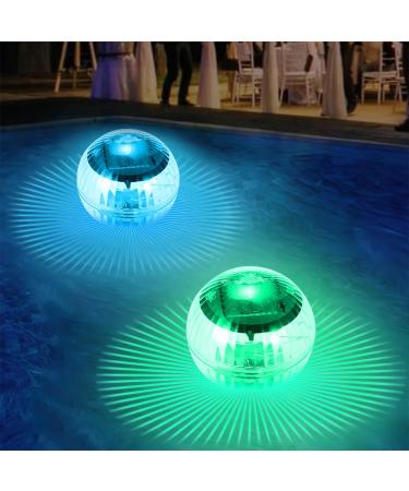 Lotvic 2 pieces of solar floating pool lighting LED pool lighting pool night light waterproof LED pool light RGB multi multicolored underwater Light for swimming pools water parks uses YCD