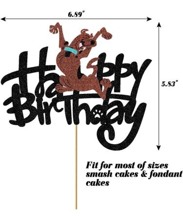 Brown Dog Cake Topper Glitter Cute Cartoon Dog Birthday Cake Decorations for Girls Boys Dog Party Decorations Birthday Party Supplies - Buy Online on GoSupps.com