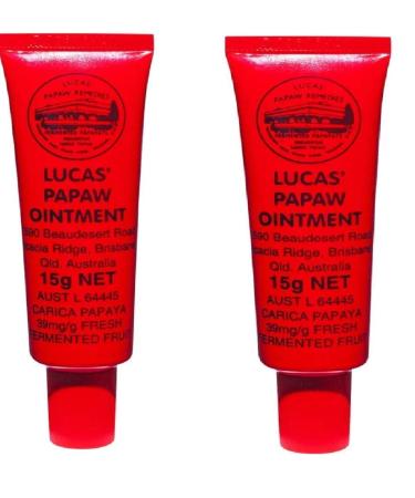 Two Tubes of Lucas' Papaw Ointment 15g with Lip Applicator