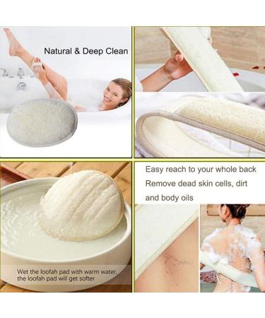 4 PCS Exfoliating Loofah Back Scrubber Set - Natural Luffa Bath Sponge for Shower, Body and Face Wash - Men and Women - Buy Online on GoSupps.com
