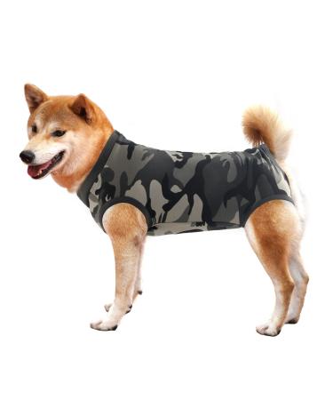 Doton hospital suit for dogs and cats wound protection for puppies medical clothing after operations replacement collar and cone (S camouflage) s camouflage