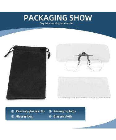 Clip-On & Flip-Up Reading Glasses - Unisex Blue Light Blocking Magnifiers (Frameless 2.0x - Buy Online on GoSupps.com