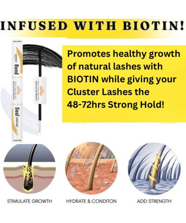 2 in 1 Advanced BIOTIN Eyelash Glue - 72HR Strong Hold Waterproof Latex-Free Non-Toxic for DIY Lash Extensions - Buy Online on GoSupps.com