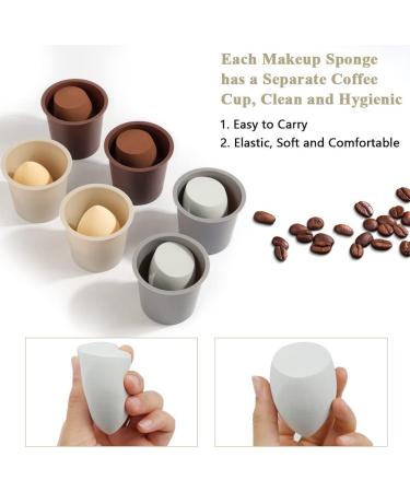 AUAUY Makeup Sponges Blender Set Professional Beauty Sponge Foundation Blending Beauty Sponge Multi-colored Makeup Sponges for Cream Liquid and Powder 6 Pcs with Coffee Cup Package 6pcs with Coffee Mug - Buy Online on GoSupps.com