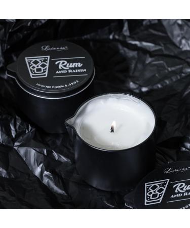 Natural Soy Wax Massaging Oil Candle - Moisturizing Shea Butter Body Candle for Massage - 6.35 OZ Rum and Raisin Scent - Organic Hand Care - Buy Online on GoSupps.com